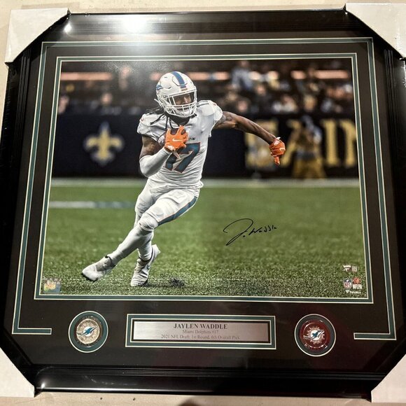 Jaylen Waddle autograph signed Miami Dolphins 16x20 photo Framed Fanatics - Picture 1 of 4